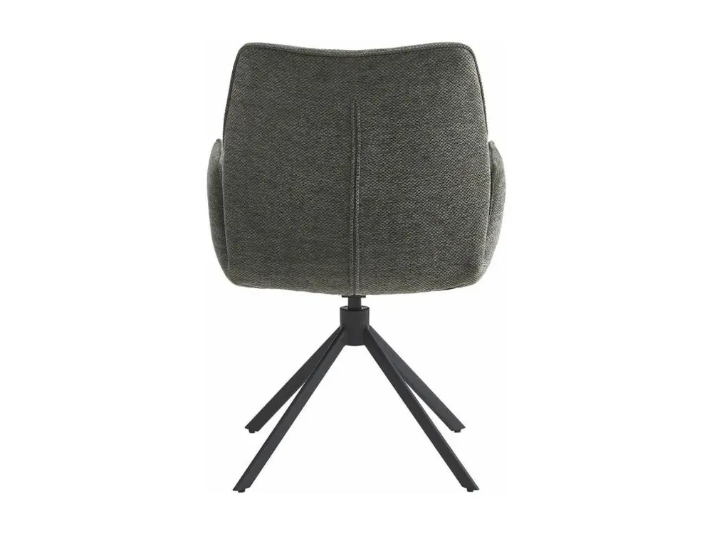 CARLOTTA - Lot de 4 Fauteuils de table Pivotants Tissu Coloris Gris Anthracite