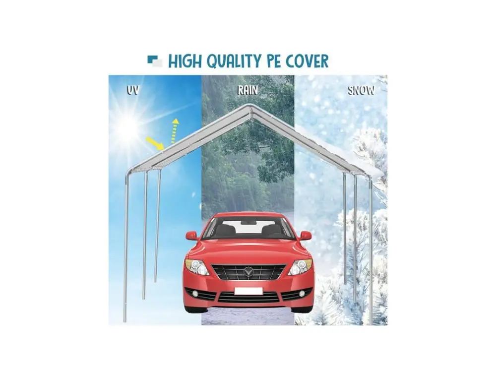 Carport auvent pour voiture COVER blanc