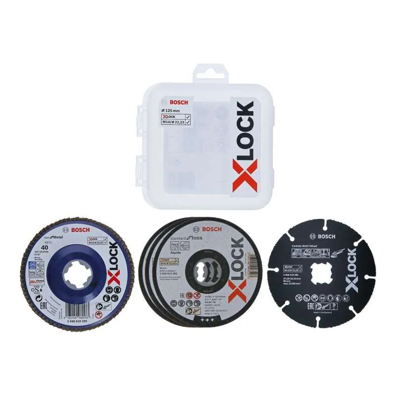 Coffret de disques et plateau à lamelles BOSCH Professional 2608619374 X-LOCK 125 mm Carbide Varié Wheel (5 pièces)