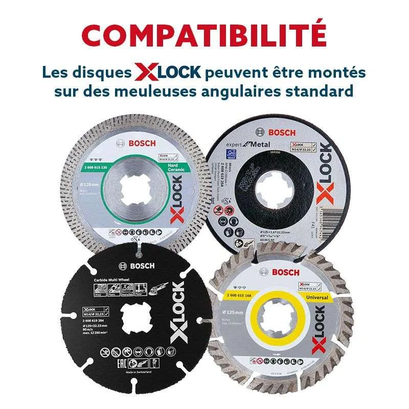 Coffret de disques et plateau à lamelles BOSCH Professionnel 2608619374 X-LOCK 125 mm Carbide Multi Wheel (5 pièces)