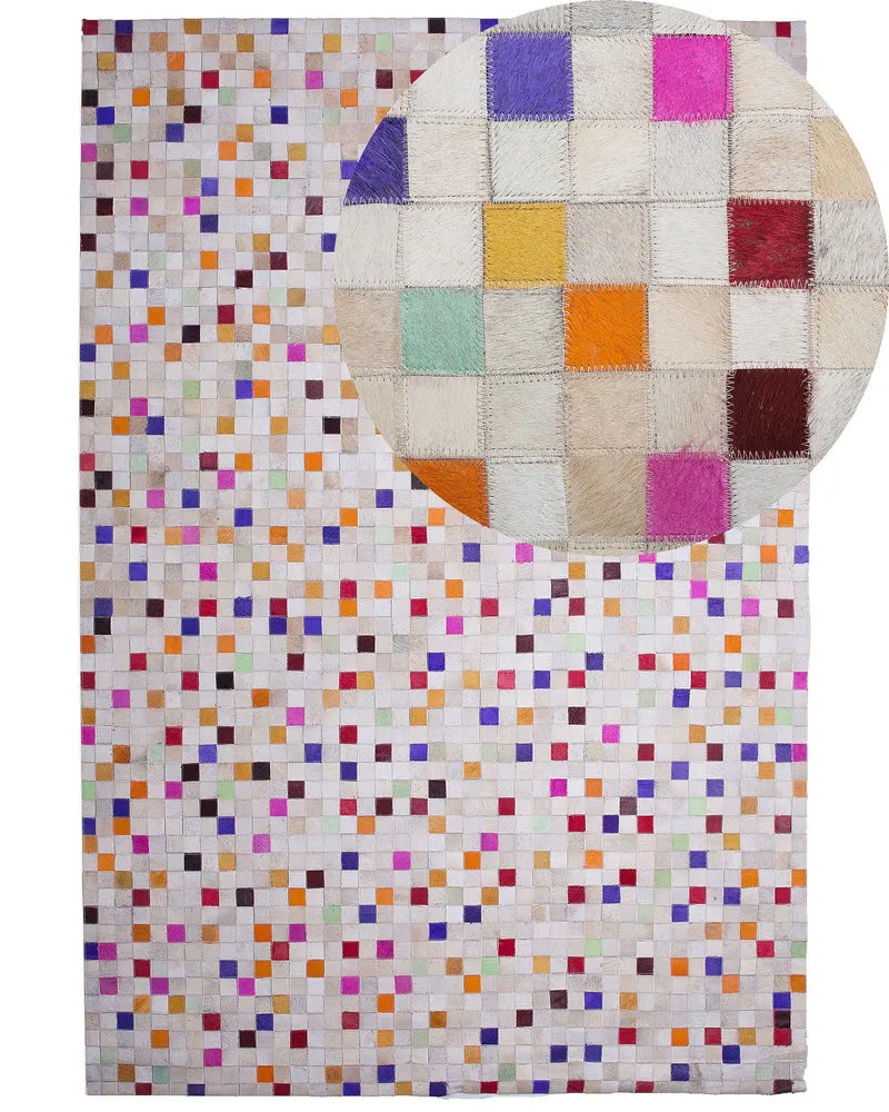 Cowhide Area Rug 140 x 200 cm Multicolour ADVAN
