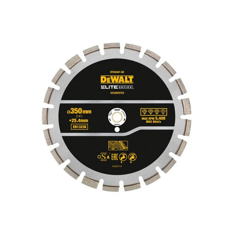 Disque diamant Ø350x25,4mm SÉLECT DEWALT DT20467-QZ pour béton asphalte