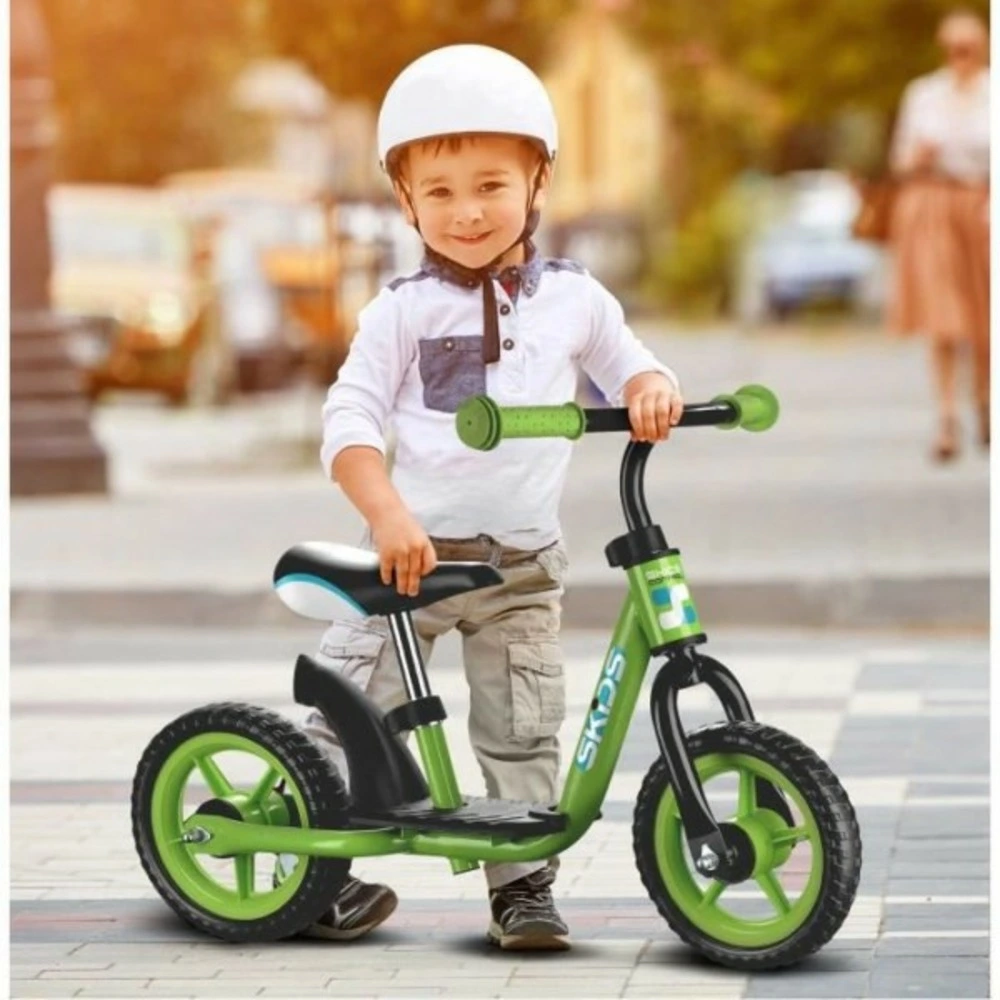 Draisienne velo avec repose-pieds - vert - skids control