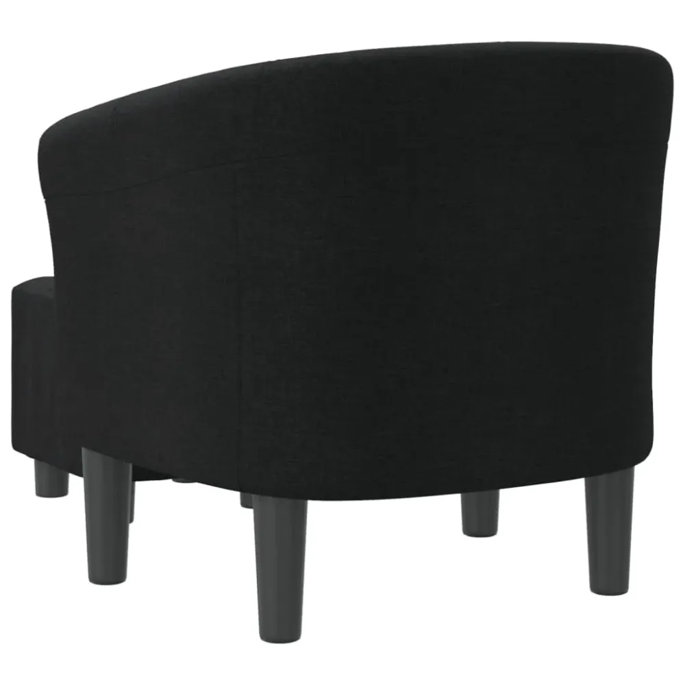 Fauteuil lounge assise confortable design contemporain avec repose-pied en tissu noir DEC026430