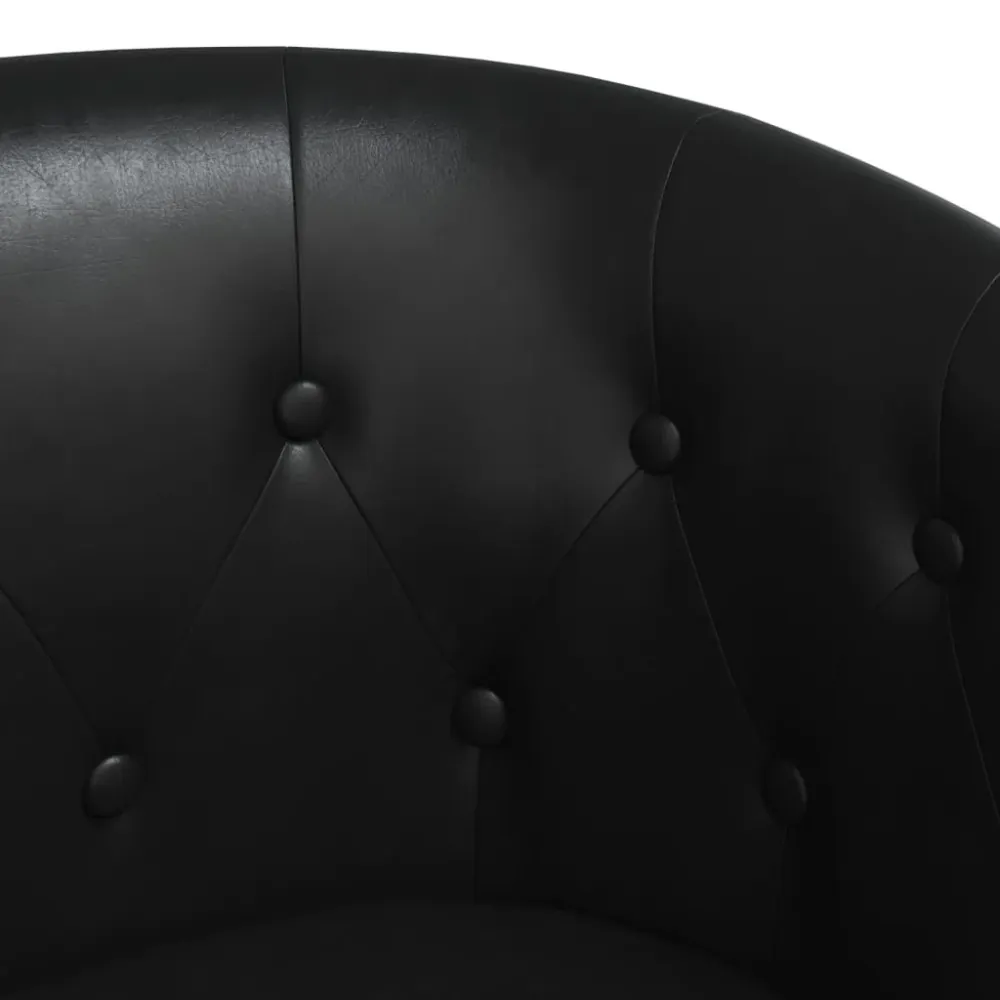 Fauteuil lounge assise confortable design novateur avec repose-pied PVC noir DEC026429