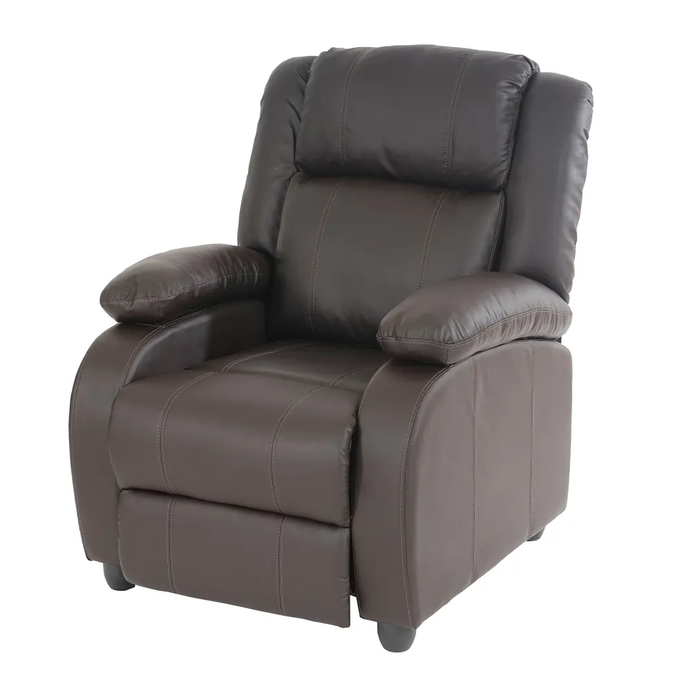 Fauteuil tv de relaxation réglage synchrone du dossier et du repose-pieds en VINYLE café 04_0006900