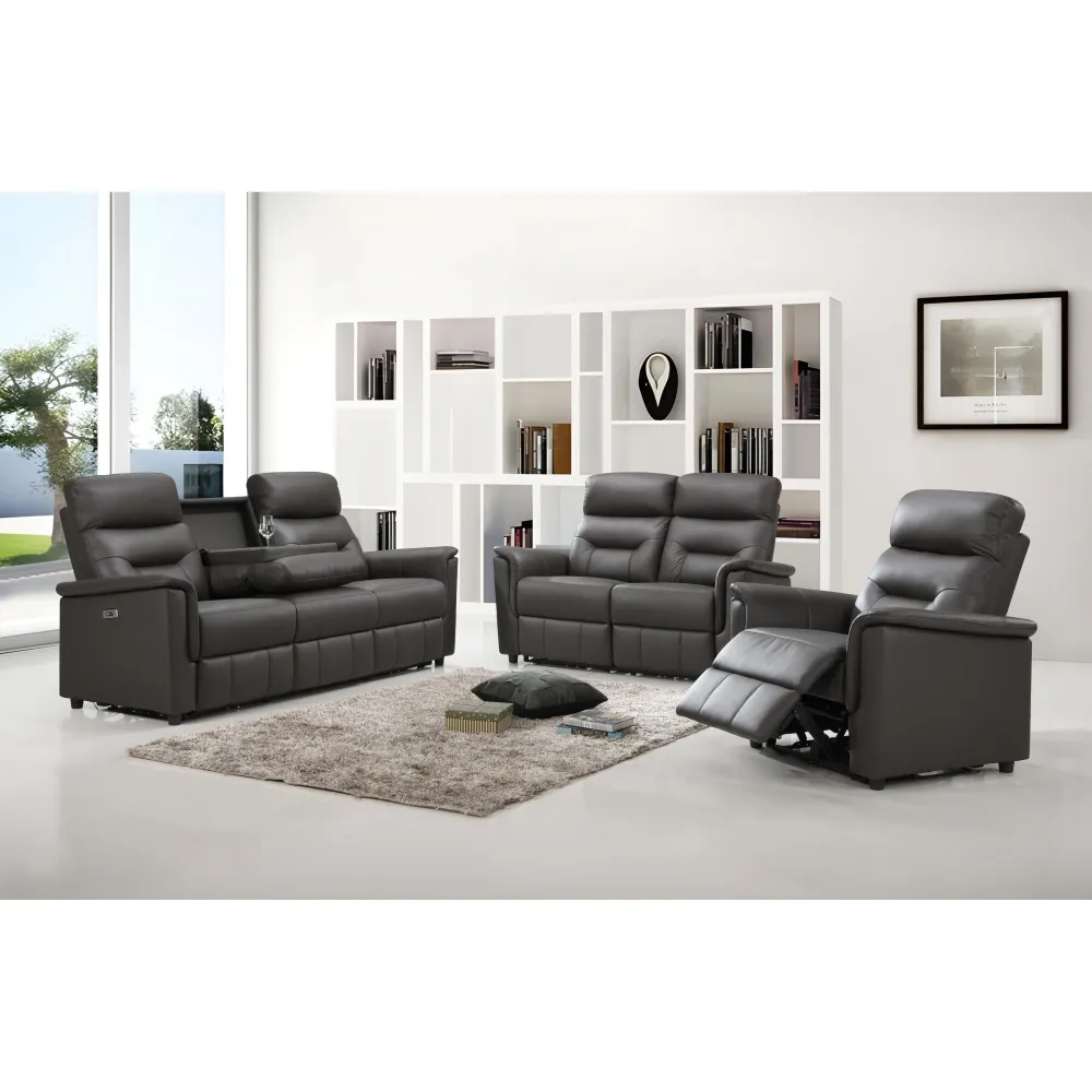 IFDC Causeuse inclinable motorisée en cuir et aspect cuir IF 8140 - L