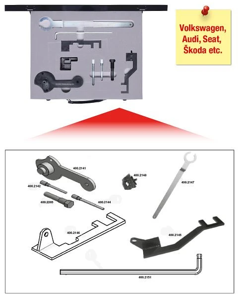 Jeu d'outils de calage moteur KS Tools pour VAG 9 pièces Audi Seat Škoda Volkswagen 400.2140 magasiner à bas prix
