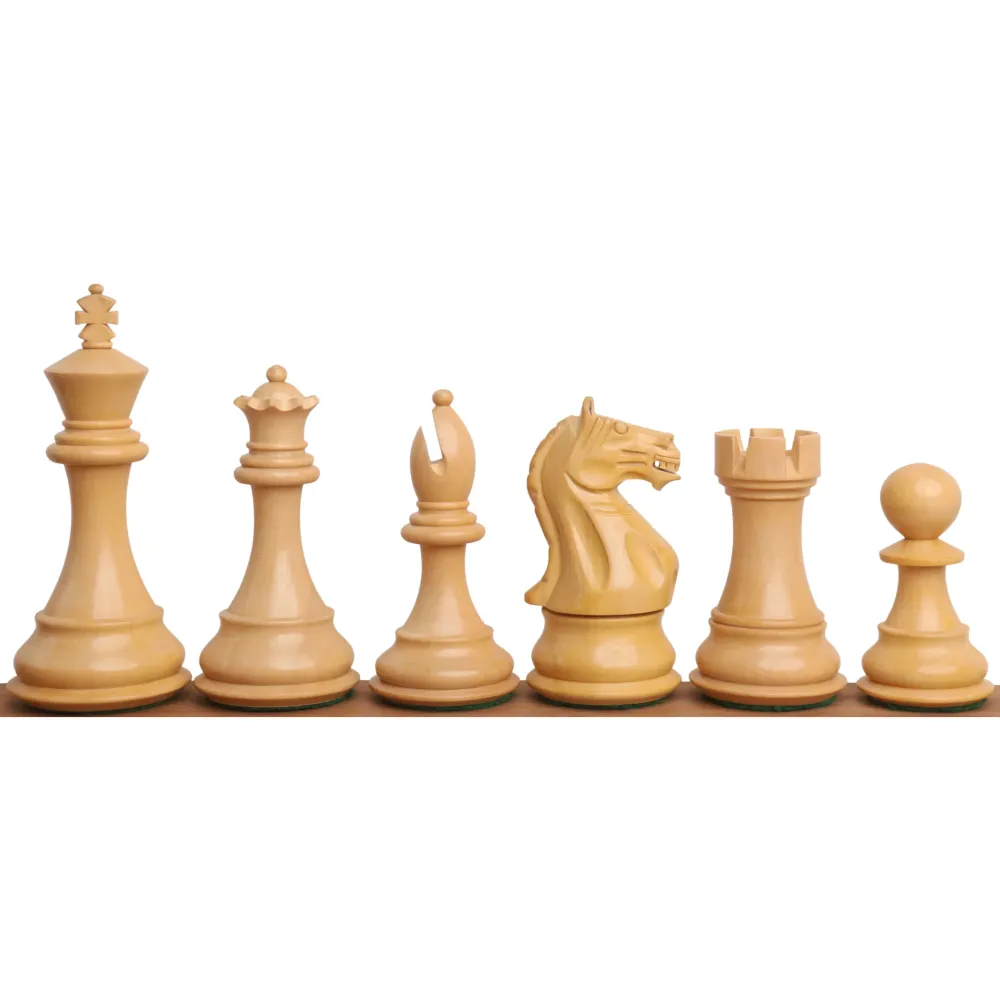 Jeu d'échecs 4" Fierce Knight Staunton - Pièces d'échecs uniquement - Bois de rose lesté
