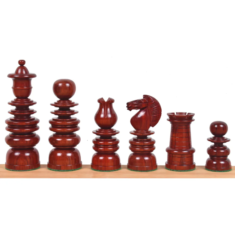Jeu d'échecs 4.3" St. George Pre-Staunton Calvert - Pièces d'échecs uniquement - Palissandre et buis Bud