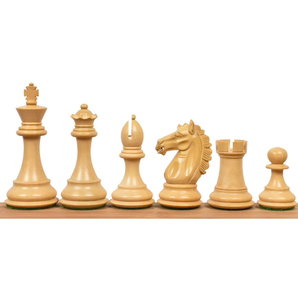 Jeu d'échecs lesté Alban Staunton exclusif - Pièces d'échecs uniquement - Bois de rose Bud - 4 reines