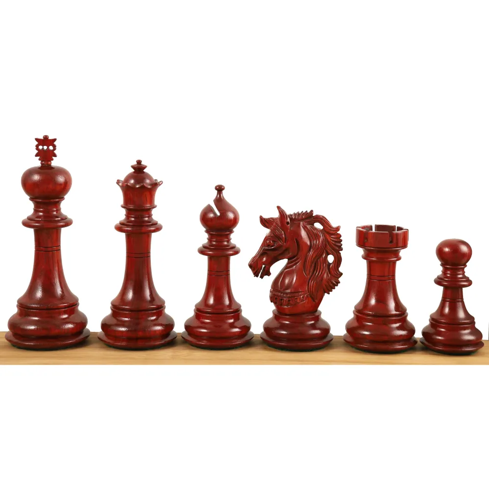 Jeu d'échecs Prestige Raffiné Staunton 4.6" - Pièces d'échecs uniquement - Palissandre Bud - Triple lestage