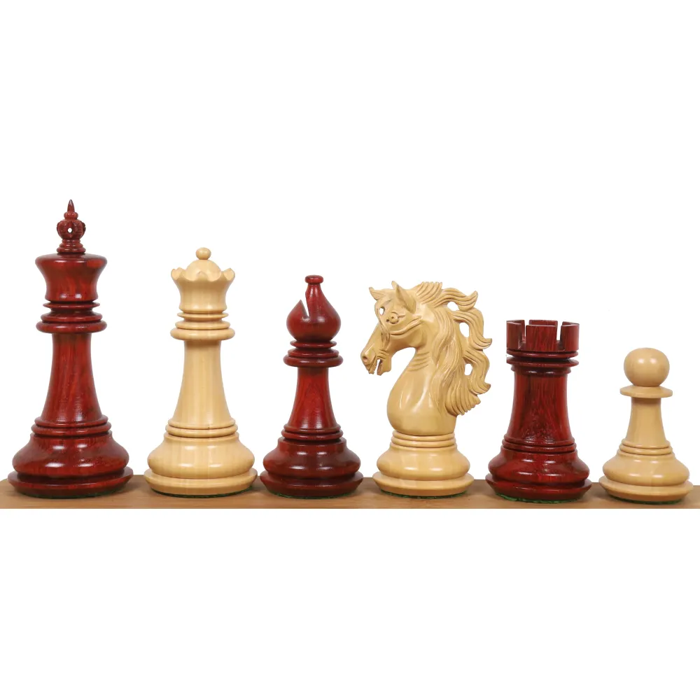 Jeu d'échecs 4.6" Spartacus Luxe Staunton - Pièces d'échecs seulement - Palissandre Bud Trois fois Poids