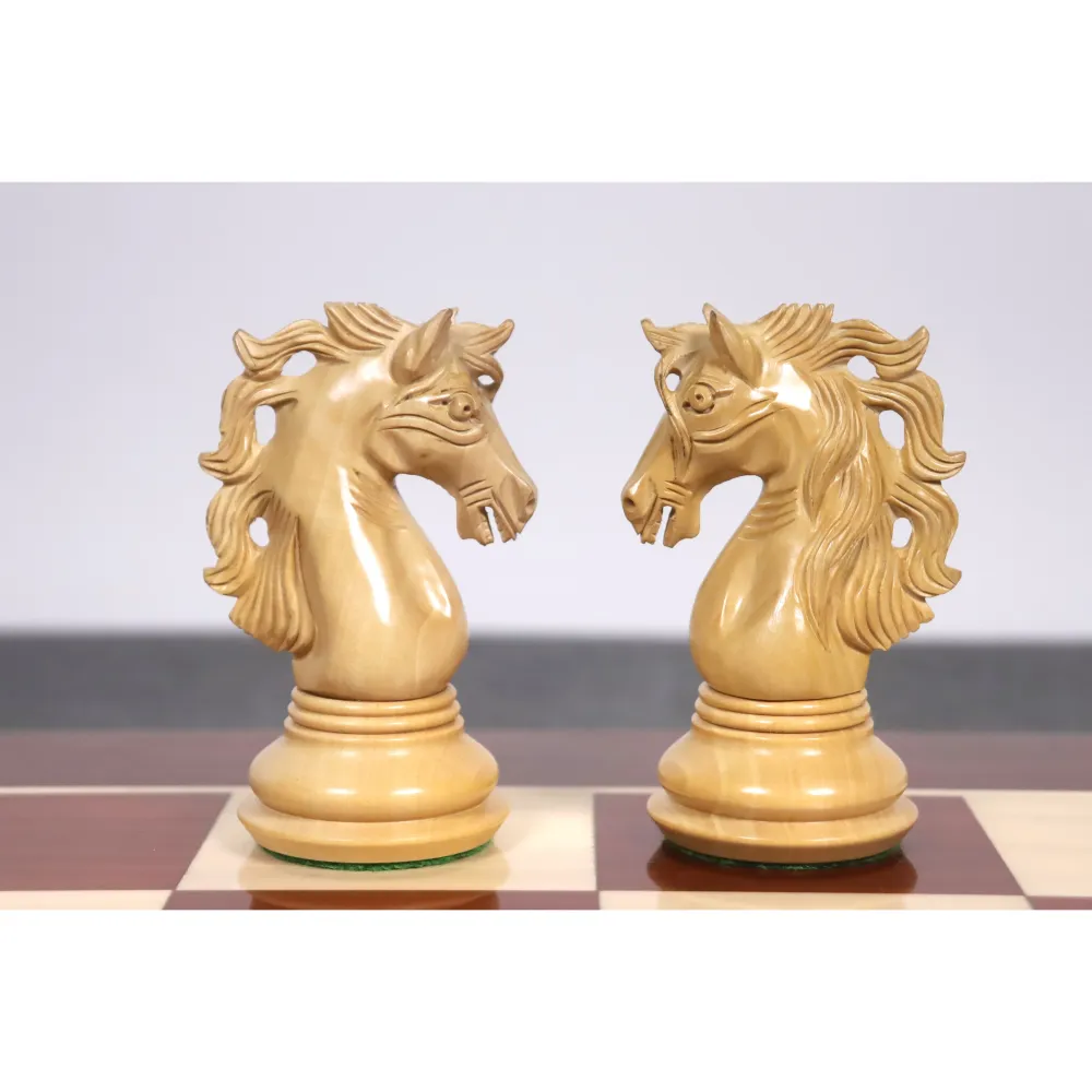 Jeu d'échecs 4.6" Spartacus Luxe Staunton - Pièces d'échecs seulement - Palissandre Bud Trois fois Poids