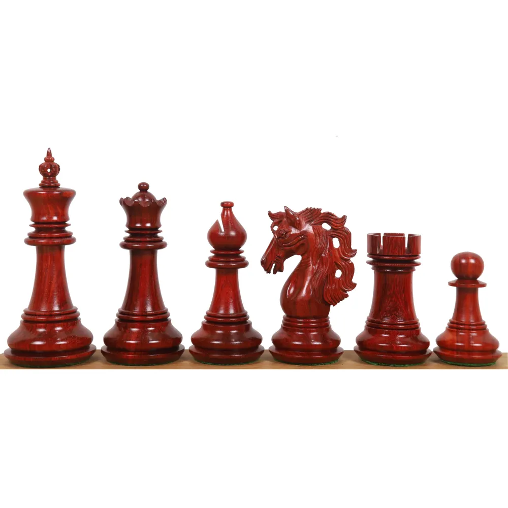 Jeu d'échecs 4.6" Spartacus Luxe Staunton - Pièces d'échecs seulement - Palissandre Bud Trois fois Poids