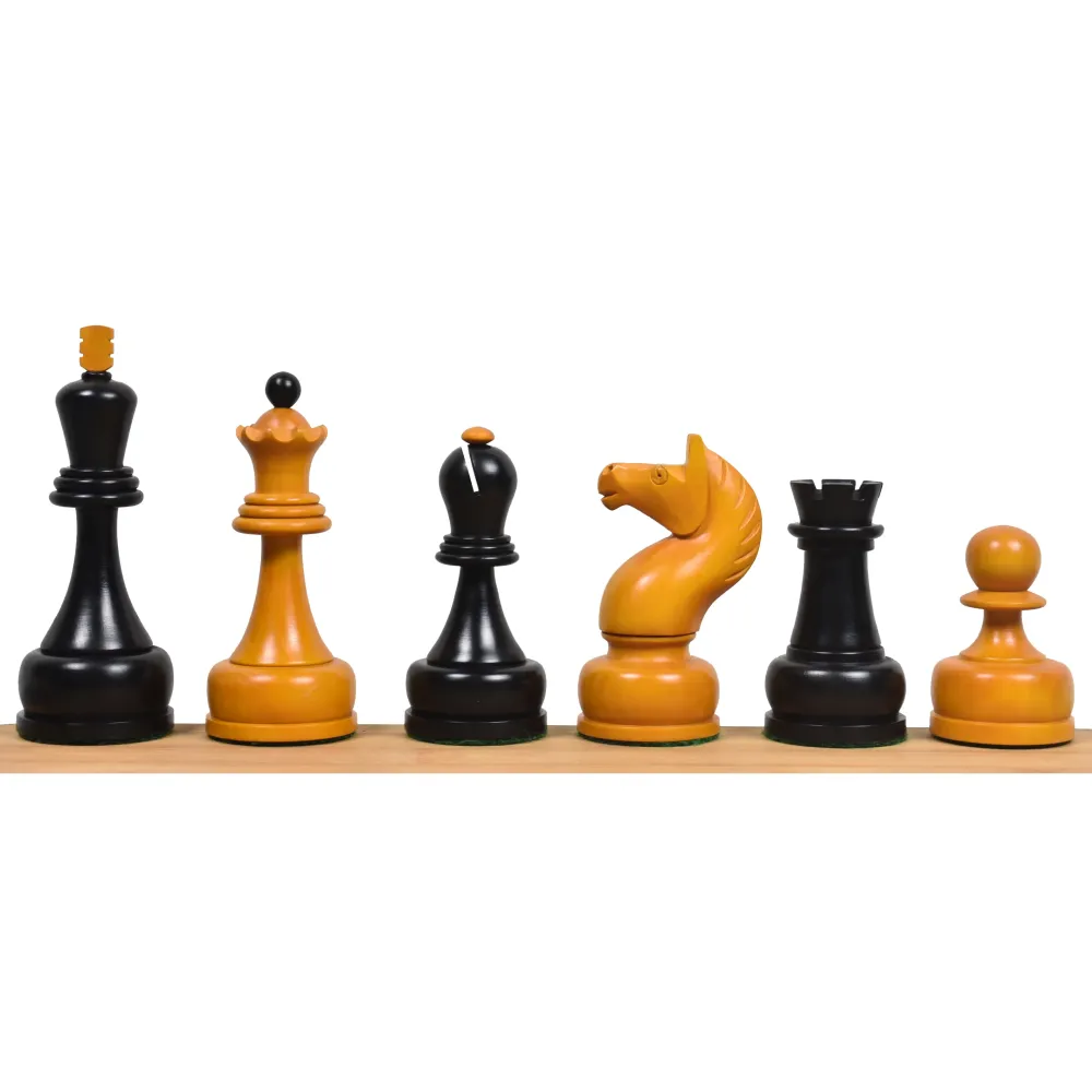 Jeu d'échecs Tal de championnat soviétique des années 1960 - Pièces d'échecs uniquement - Buis antique - Roi de 4 pouces