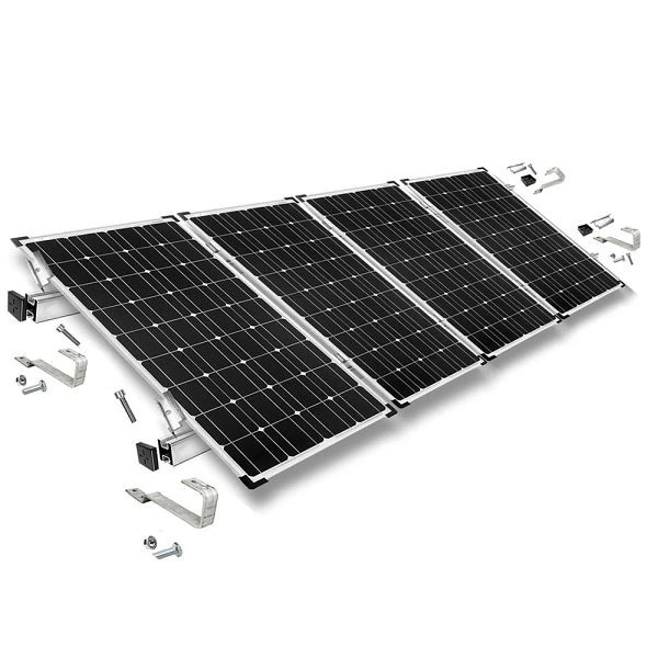Kit de fixation Offgridtec avec crochet de toit à queue lisse pour installation sur toit en pente 4 panneaux solaires haut...