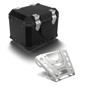 Kit Motorradtopcase mit Platte für Himalayan 450 Schwarz