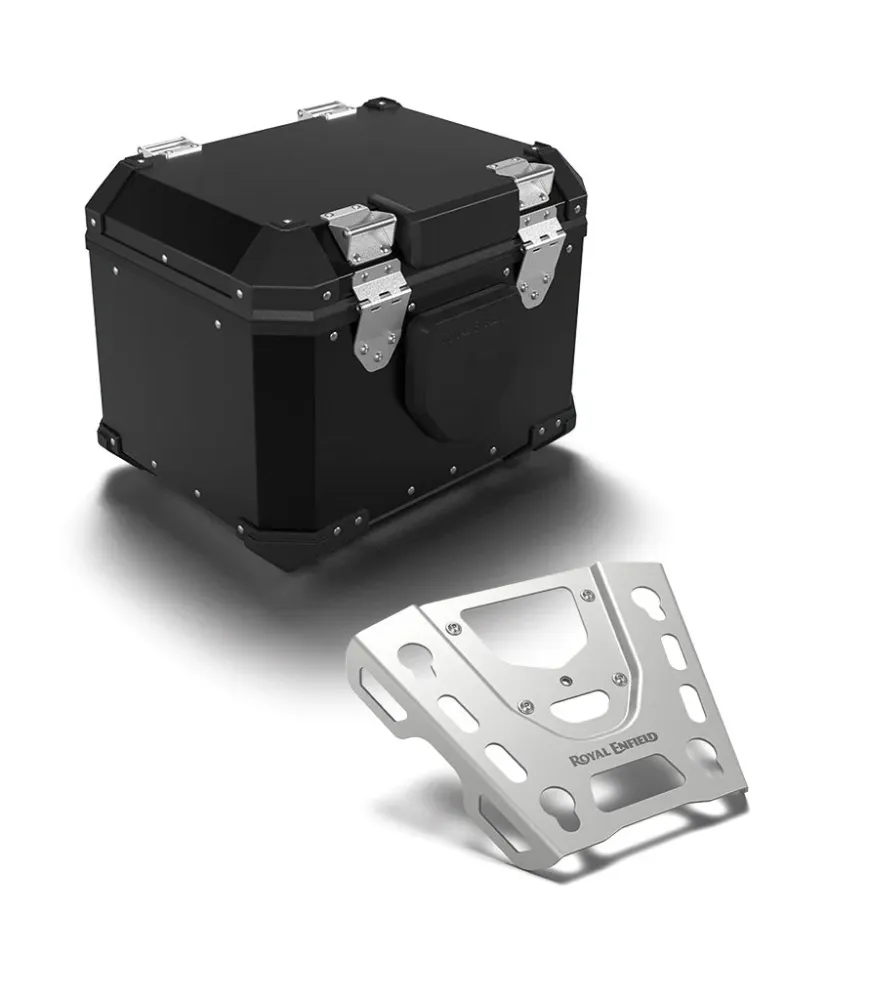 Kit Motorradtopcase mit Platte für Himalayan 450 Schwarz