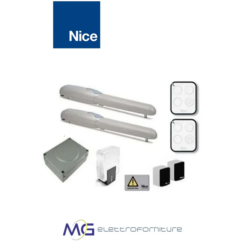 KIT PER AUTOMAZIONE DI CANCELLI BATTENTE ANTA FINO 2MT 24V NICE WINGO4024BDKCE