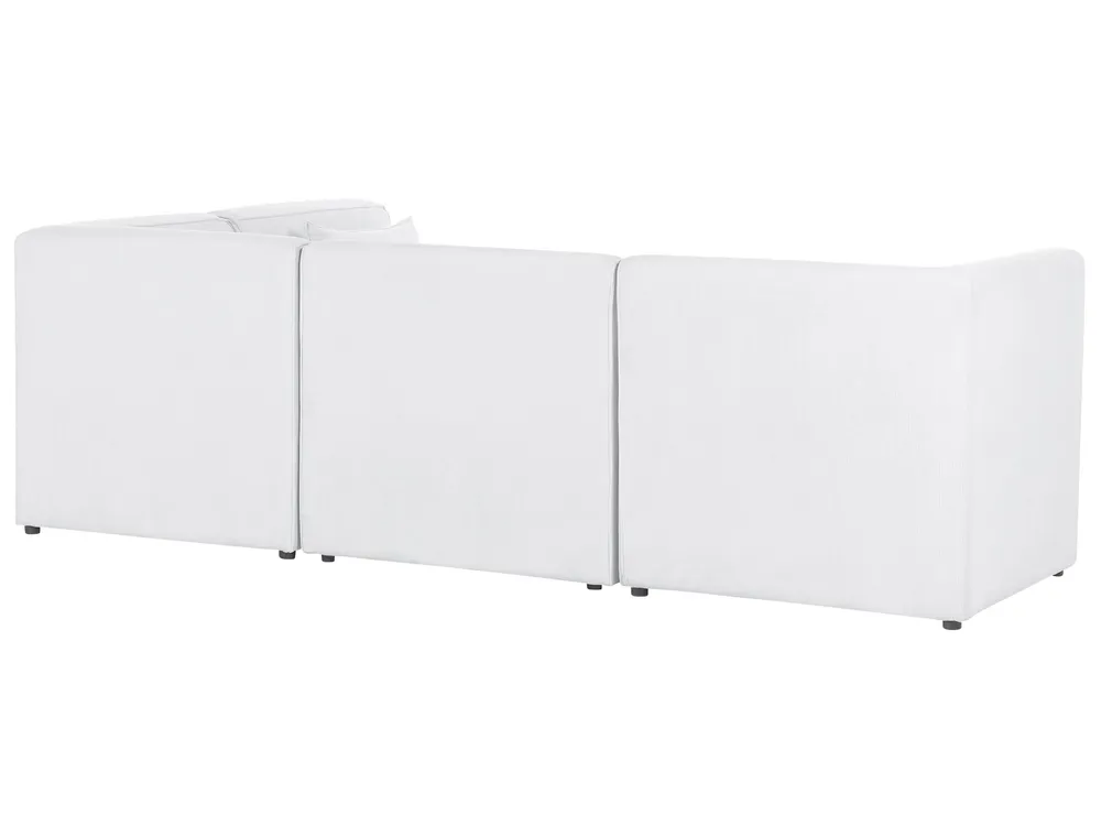 Left Hand 4 Seater Modular Jumbo Cord Corner Sofa Ottoman Off Blanc pur LEMVIG
