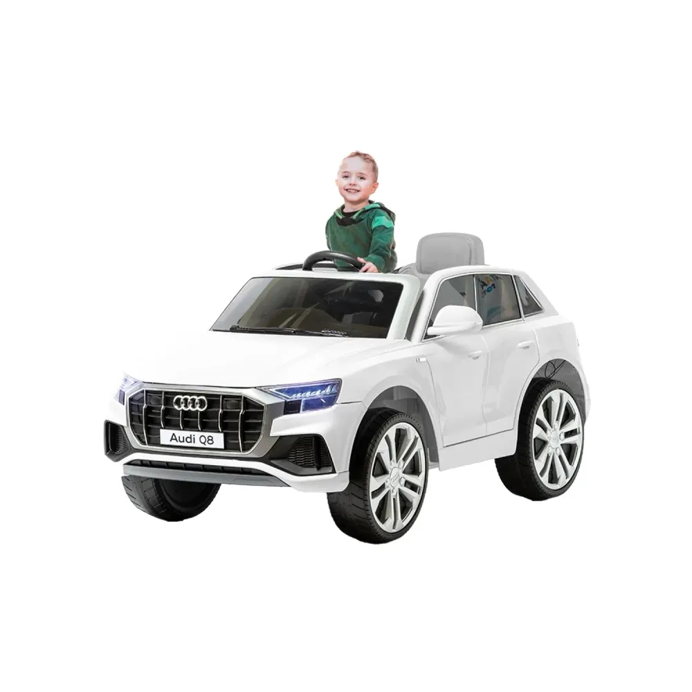 Macchina Elettrica Audi Q8 Bianca 12v 4,5ah 116x73x54cm