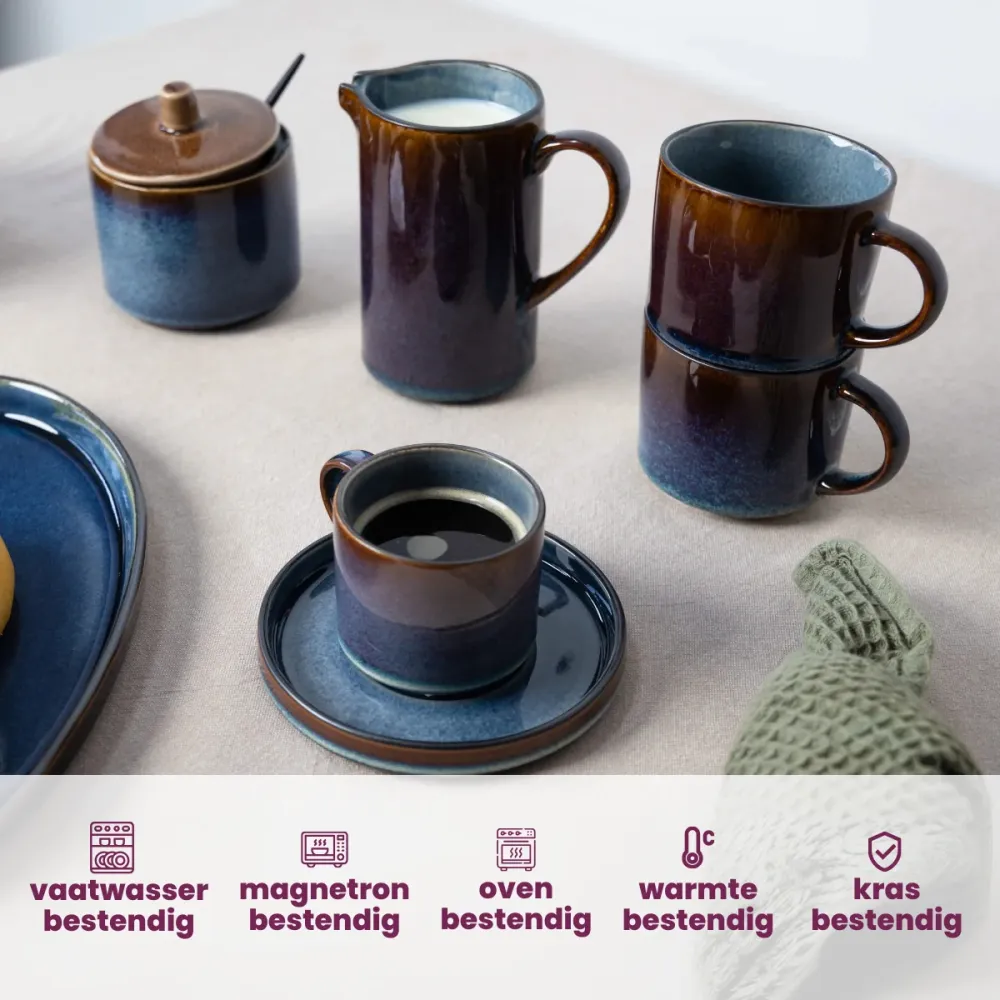 Mugs Cosy & Trendy Quintana Blue - 450 ml - 4 pièces