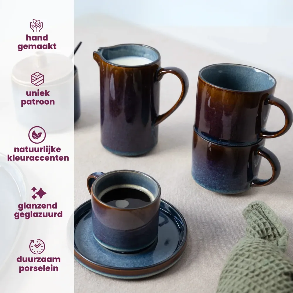 Mugs Cosy & Trendy Quintana Blue - 450 ml - 4 pièces