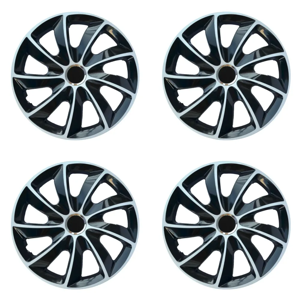 NRM 14" Enjoliveurs Enjoliveurs Universel 4 PCS Voiture Assemblage Commode Noir et Blanc