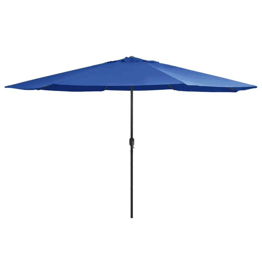 Parasol d'extérieur avec mât en métal 400 cm bleu azuré 02_0008264