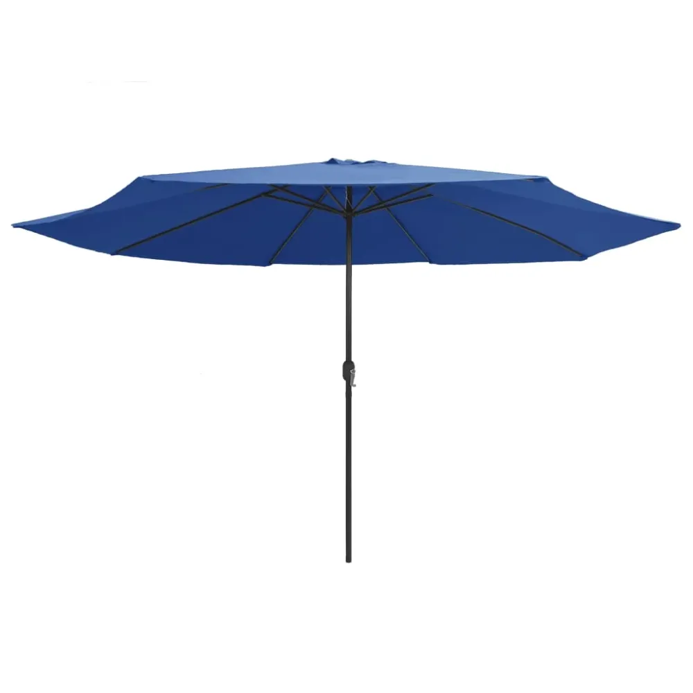 Parasol d'extérieur avec mât en métal 400 cm bleu azuré 02_0008264