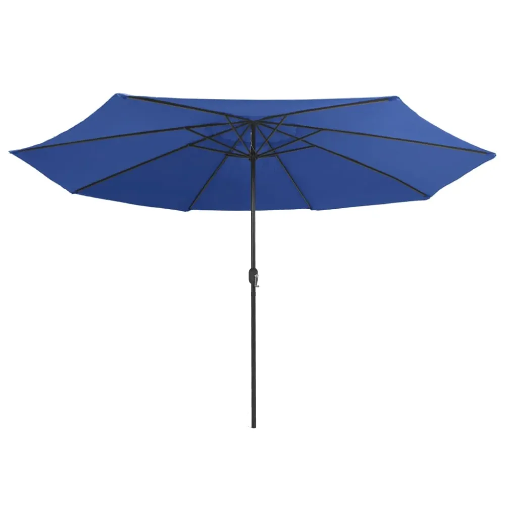 Parasol d'extérieur avec mât en métal 400 cm bleu azuré 02_0008264