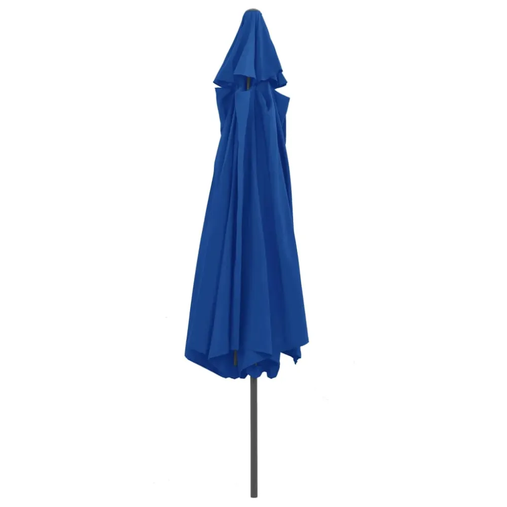 Parasol d'extérieur avec mât en métal 400 cm bleu azuré 02_0008264
