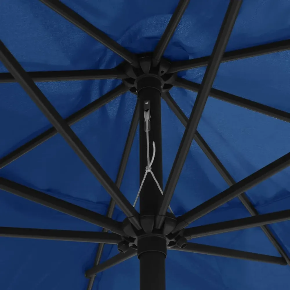 Parasol d'extérieur avec mât en métal 400 cm bleu azuré 02_0008264