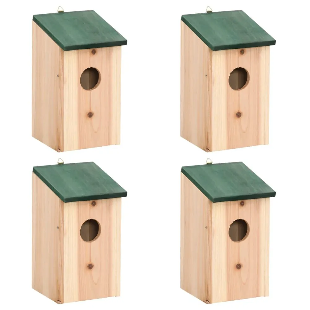 4 pcs Nichoirs Bois 12x12x22 cm