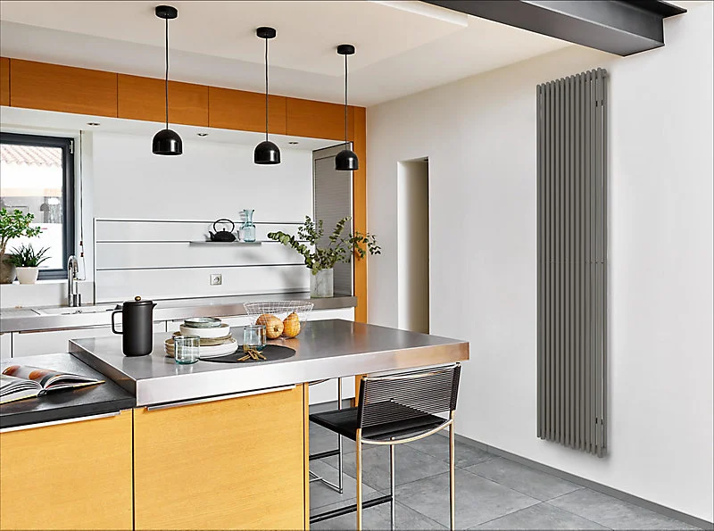 Radiateur eau chaude Acova Filin vertical doublement grey aluminium 1508W