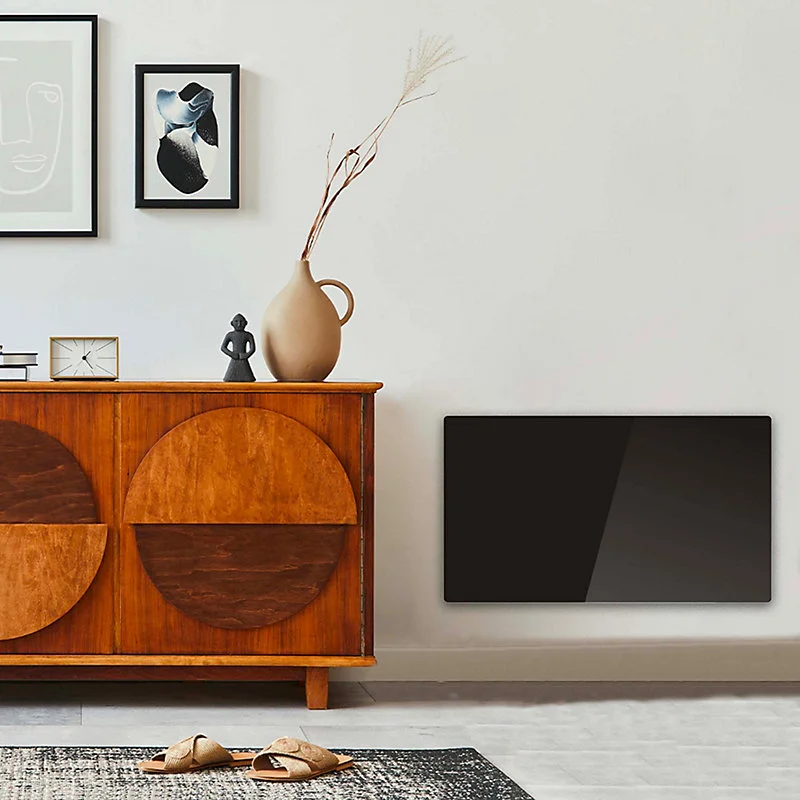 Radiateur électrique à inertie sèche Batimex En verre noir 1500W