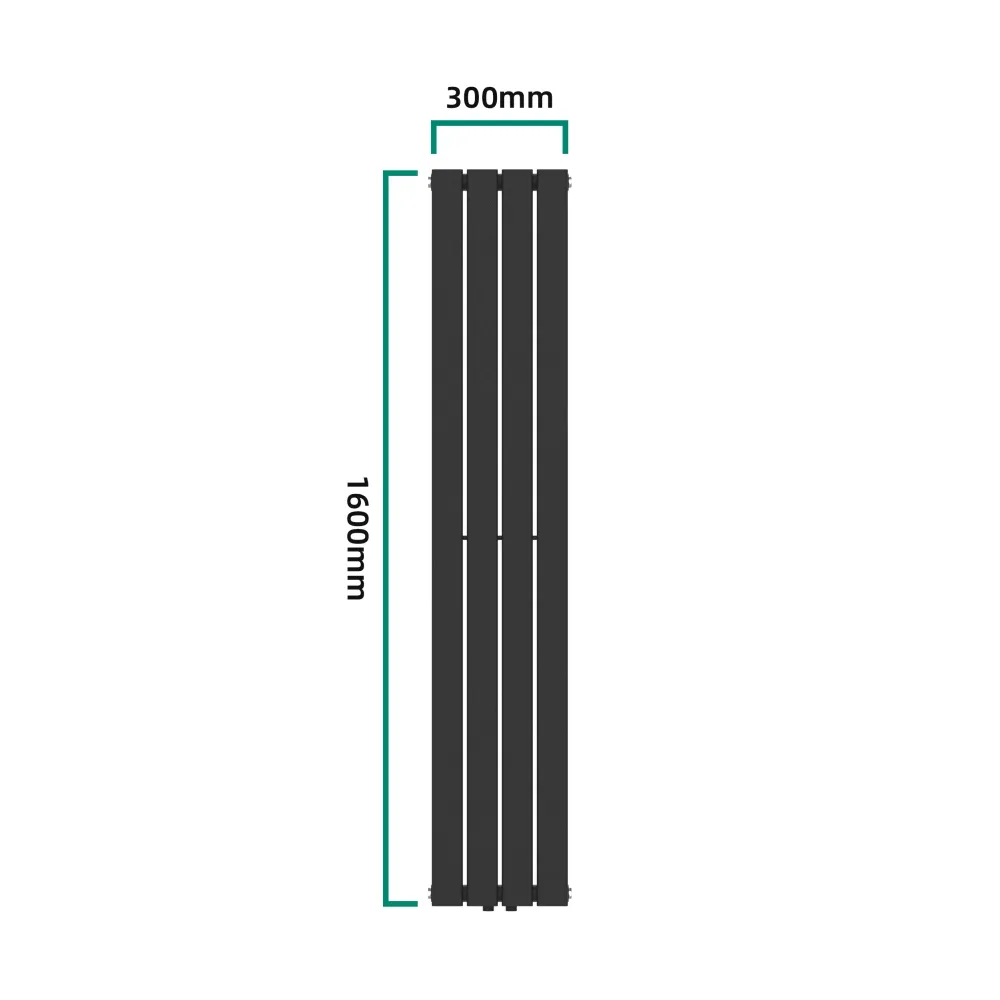 Radiateur à panneaux design doublement 1006 watts acier 160 x 30 cm noir 03_0010470