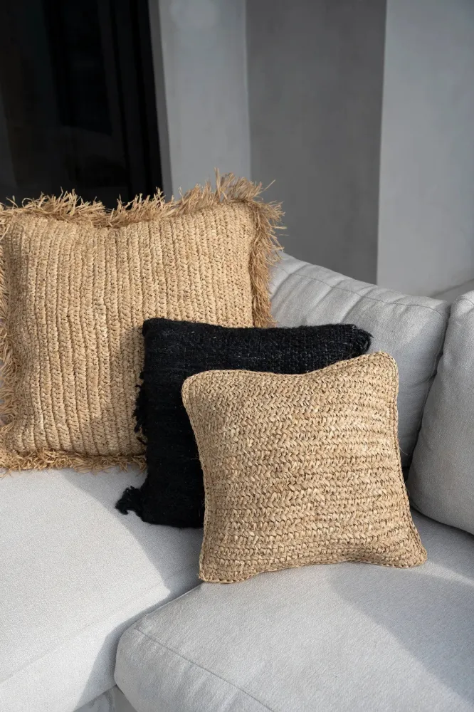 Raffia Flores Cushion Cover Square - Sain - 40x40