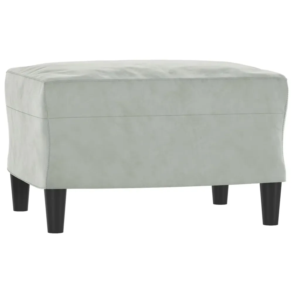 Repose-pieds bout de lit 60 x 50 x 41 cm velours gris DEC030235