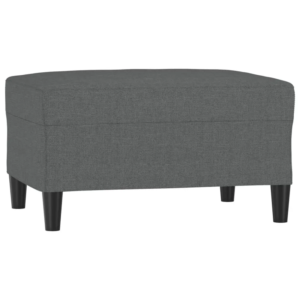 Repose-pieds rectangulaire contemporain en tissu gris anthracite 70 × 55 cm DEC030323