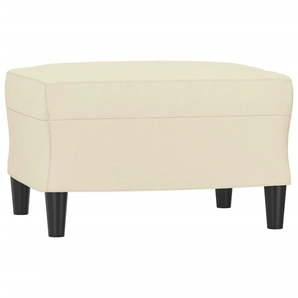 Repose-pieds rectangulaire récent en similicuir crème élégant 60 × 50 cm DEC030138