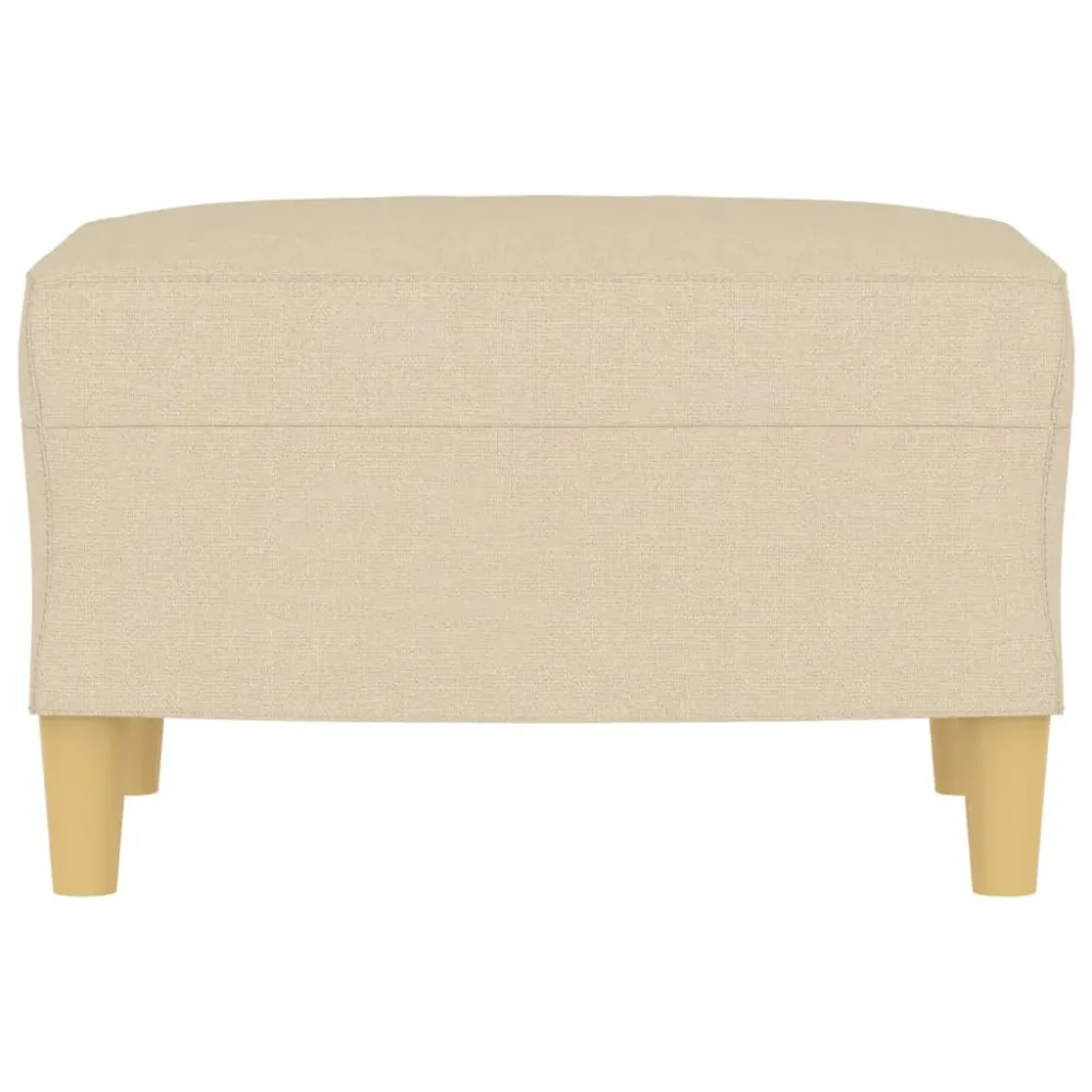 Repose-pieds tabouret 60 x 50 x 41 cm en tissu crème DEC030141