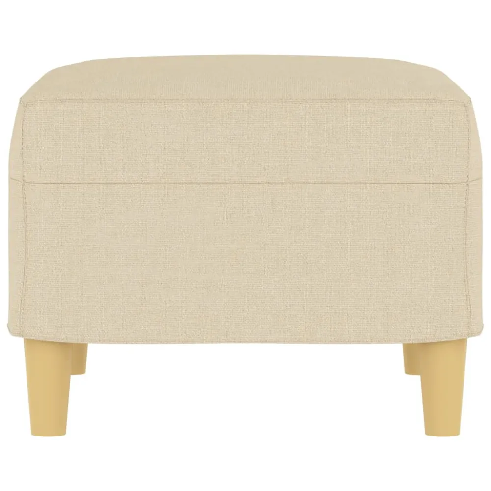 Repose-pieds tabouret 60 x 50 x 41 cm en tissu crème DEC030141
