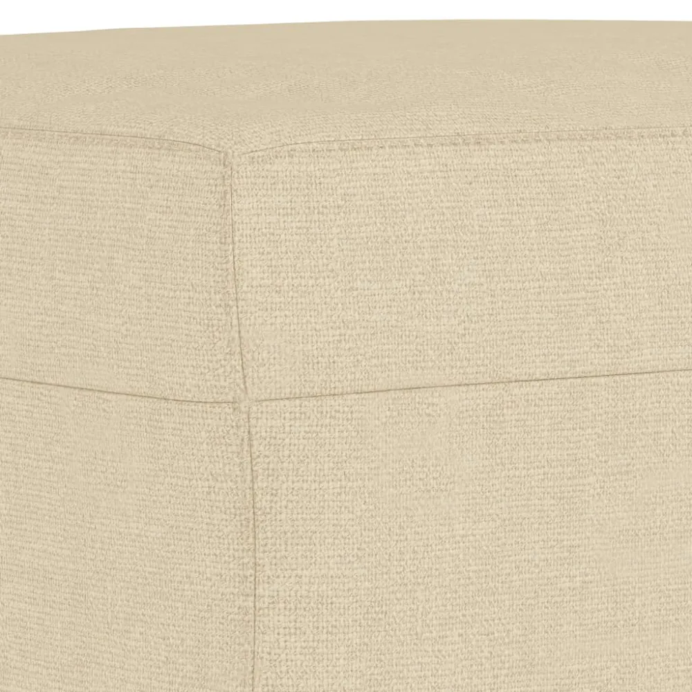 Repose-pieds tabouret 60 x 50 x 41 cm en tissu crème DEC030141
