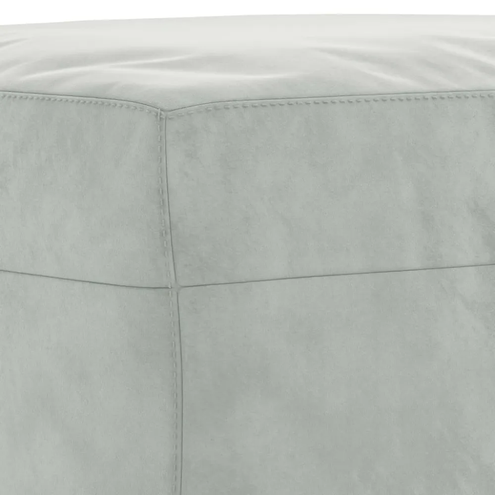 Repose-pieds tabouret 70 x 55 x 41 cm en velours gris DEC030259
