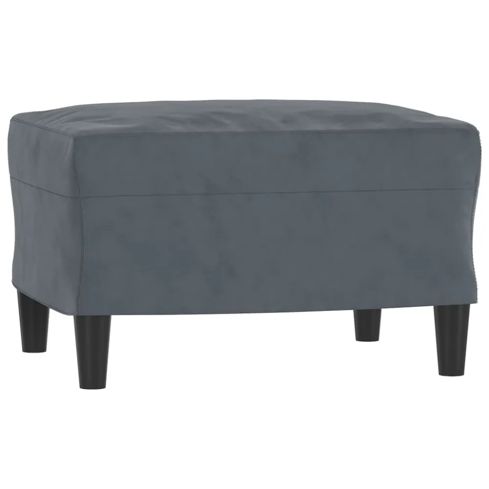 Repose-pieds tabouret 60 x 50 x 41 cm en velours gris DEC030307