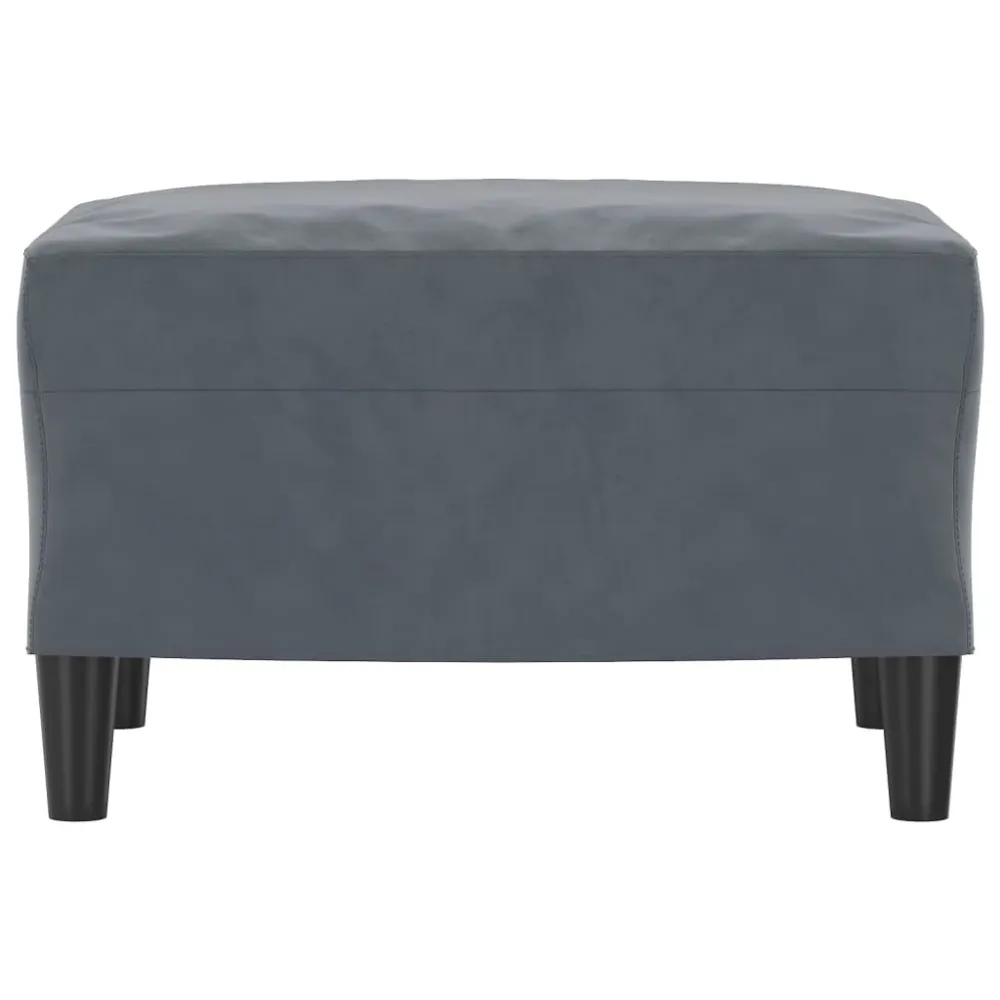 Repose-pieds tabouret 60 x 50 x 41 cm en velours gris DEC030307