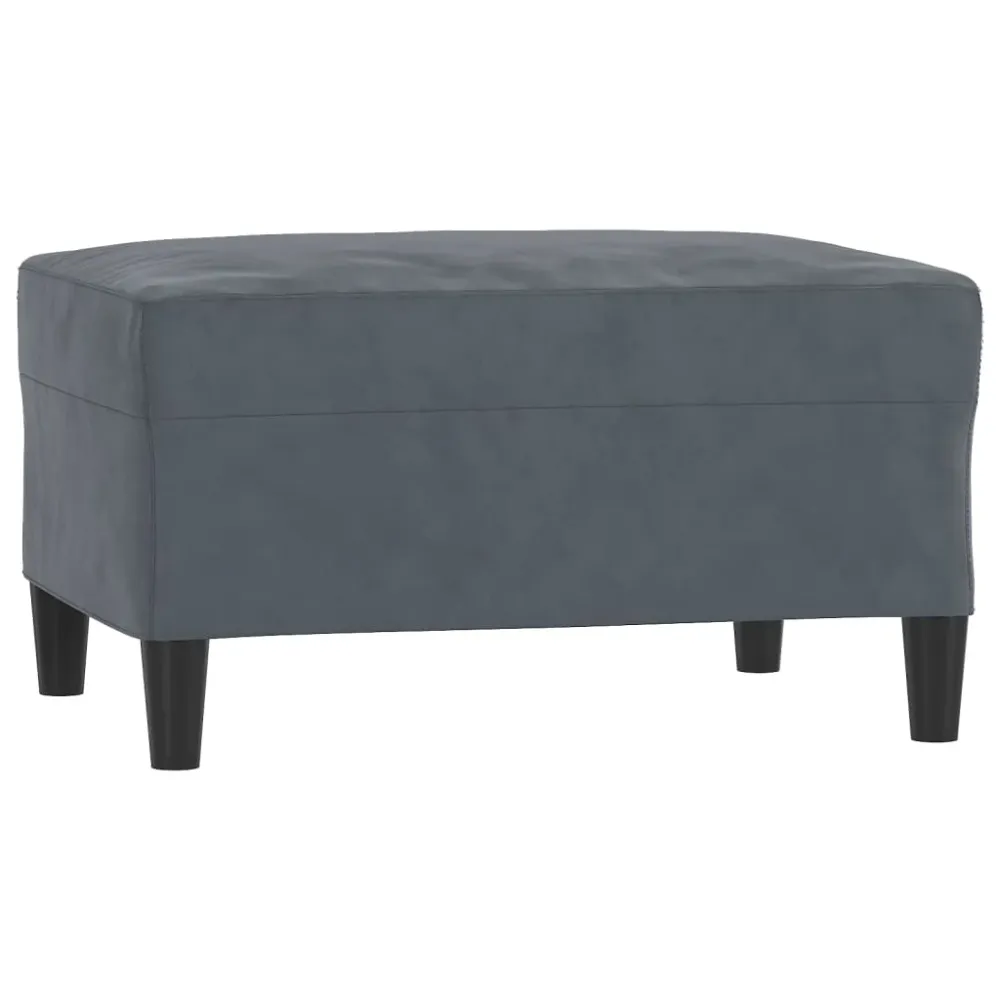 Repose-pieds tabouret 70 x 55 x 41 cm velours gris DEC030329