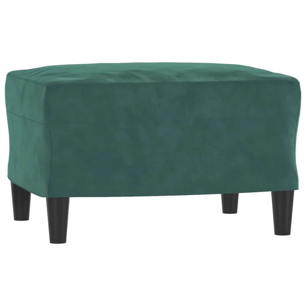Repose-pieds tabouret 60 x 50 x 41 cm en velours vert DEC030671